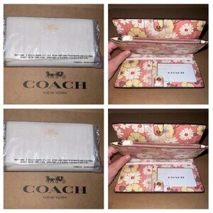 COACH Slim Wallet w Floral Cluster Print Interior CH253 AUTHENTIC